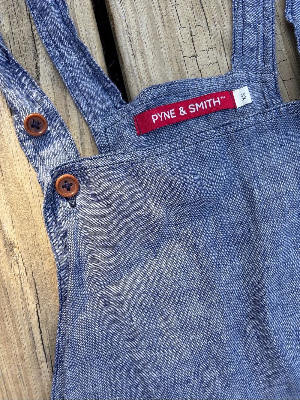 Pyne & Smith Blue Chambray Shortalls Overalls